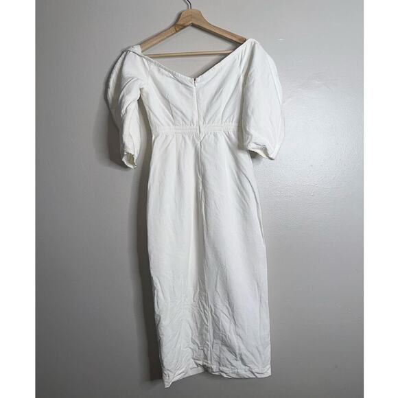 Mara Hoffman Off-The-Shoulder Leonara Midi Dress Ivory/White Size 2 Bridal - Picture 7 of 8